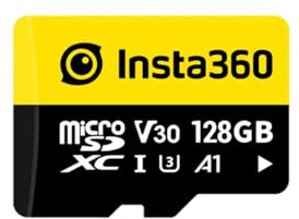Insta360 Carte mémoire microSDXC 128 Go, V30, A1, UHS-I, vitesse de lecture/écriture 90 Mo/s