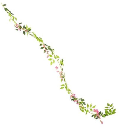 BODOBTF Künstliche Rattan-Girlande, 180 cm, violette Weinranke, Seidenblätter, Hängepflanzen für Zuhause, Garten, Hochzeit, Bogen-Blumendekoration (Rosa)