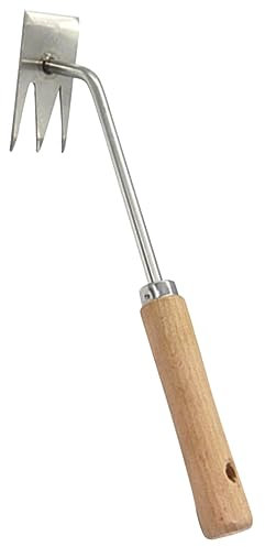 SEWOART Kit Désherbeur Manuel De Jardin en Acier Inoxydable Manche en Bois, Outil Multifonction pour Entretien Extérieur, Extraction Facile des Mauvaises Herbes, Léger Et Robuste