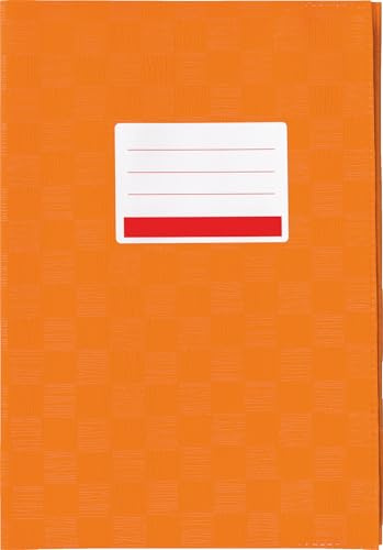 Hefthülle Heftumschlag für Schulhefte Notizbücher Kladden uvm (Orange, A4 | 5er Pack)