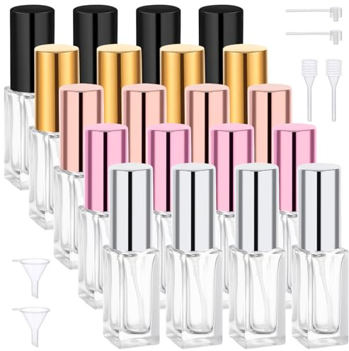 Segbeauty Parfum Zerstäuber für Unterwegs, 20 Stück 5ml Parfümzerstäuber Glas, Durchsichtig, Nachfüllbar und Tragbare, Parfum Flakon Leer, Reise Essentials