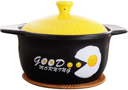 Cocotte en Terre Cuite avec Couvercle, antiadhésive, pour Une Cuisson Saine et Une Bonne Isolation Thermique