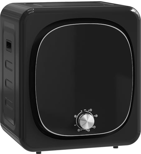 HOMCOM - Secador de lavandería compacto de 800 W 4 Kg con 5 modos de secado, tanque de acero inoxidable, carga frontal, para apartamentos, casa, autocaravanas, negro