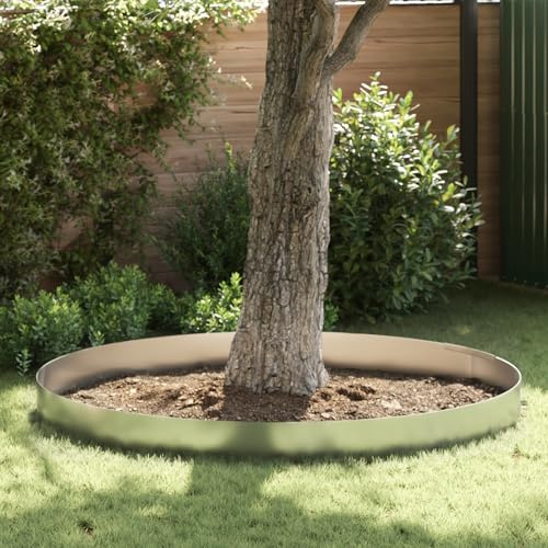 Gecheer Bordure de Jardin Argent 450 x 25 cm Acier galvanisé