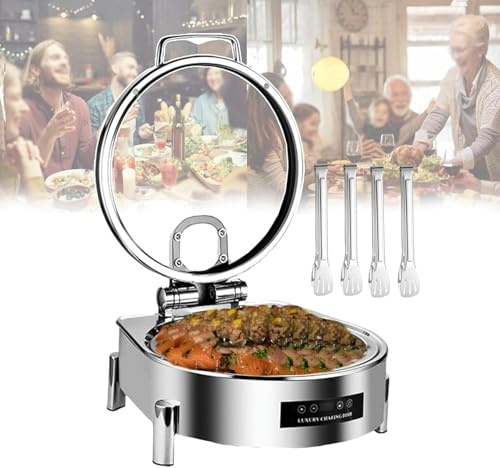 FBHappiness Electric Food Warmer Chafing Dish Buffet Heater/Commercial Kitchen Dining Stove With Temperature Display Screen 30-90°C / 300W-800W Fast And Even Heating,Square,Square