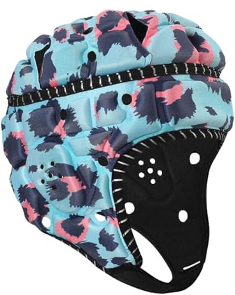 Milageto Casque de Rugby réglable et rembourré pour Enfant, idéal pour Le Football, Le Baseball ou Les matchs, Bleu Violet