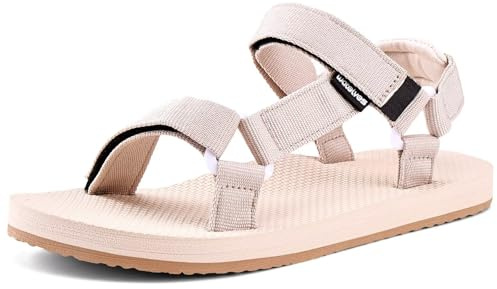 WateLves Womens-Sport-Sandals Hiking Sandals with-Arch-Support Webbing-Outdoor-Beach-Water-Sandals for Travel-Walking-Trekking-Camping(TB-Brown,38)