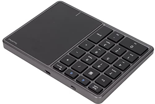 HaloVerde Tastierino di contabilità finanziaria Bluetooth con touchpad integrato, tastierino numerico per PC desktop 2.4G compatibile con sistemi Android, iOS e macOS (Grigio Ferro)
