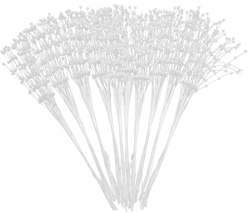 Hemobllo Perlenstäbe aus Kunststoff 100 Stück 3mm Weiß für Selbstgemacht Hochzeitsdeko und Brautstrauß Zubehör Tischdekorationen und Blumenarrangements