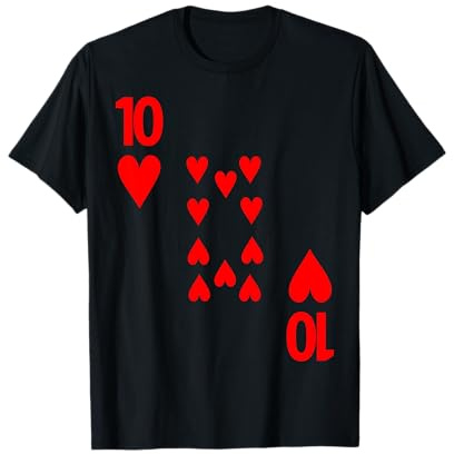 Zehn Herz Spielkarte Kostüm Karneval Fasching Fastnacht Idee T-Shirt
