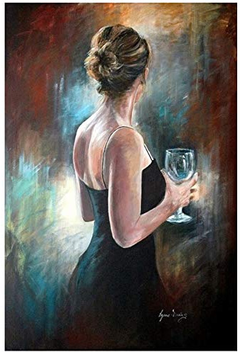 HYFBH Quadro su Tela Dipinti ad Olio Dipinti a Olio Poster Donna Sexy con la Pittura su Vetro Immagini a Parete per Camera da Letto 50x70 cm (19,7 x27,6) Senza Cornice