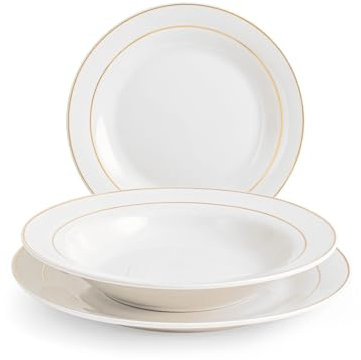 Home 9302700 Servizio Tavola Montpellier, Porcellana, 18 Pezzi, Porcelain, Bianco