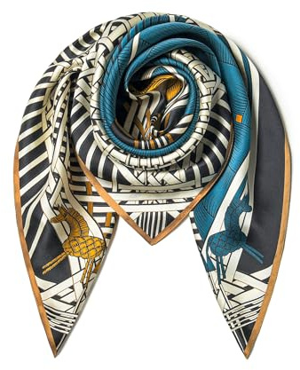 SHIROUYU 100% ren mullbärssilkesscarf 35 tum stor fyrkantig lätt huvudduk – kvinnors hårband sjalen – presentförpackad, gRÖN, 88 * 88CM