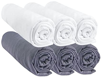 Biancheria da letto per bambini, 100% cotone jersey | multicolore | estensibile e traspirante | sonno sano | marca Easy Dort | Oeko-Tex | Qualità | Made in Europa (grigio/bianco, 60 x 120)