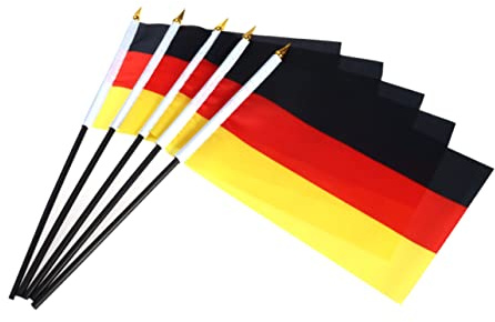 Toddmomy 5 Stk Kleine Deutschland-flagge Kleine Deutschlandfahnen Unterstützen Sie Deutschland-flaggen Nationalflagge Deutscher Geschenkkorb Freiheitsflaggen Handfahnen Mini Büro Spurstange