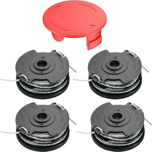 MUFUSHAN 4 Stück Fadenspulen, mit Spulendeckel, F016800351 Standard-Doppel-Autofeed-Spulen Passend für Bosch Art 30-36 LI, Art 30, Art 30+, Art 27, Art 27+, Art 24,Art 24+, Advanced Grasscut36