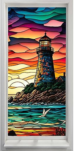 Película de privacidad para ventanas | Lámina de vidrio con pinturas luminosas - Pegatinas de privacidad para ventanas, pegatinas decorativas extraíbles, pegatinas de vidrio estático, no adhesivo para