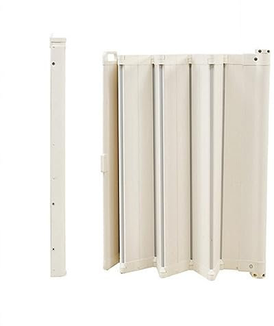 SWHC Treppenschutzgitter Ausziehbar, weiß Treppenschutzgitter Ohne Bohren Türschutzgitter Türgitter 64.5-89cm Treppengitter