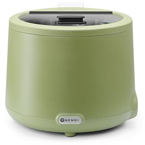 HENDI Marmite à Soupe Électrique UNIQ, 8L, Vert | Aluminium, acier inoxydable, PP et verre trempé, 220–240V/500W, 35–85°C, ⌀365x(H)325mm