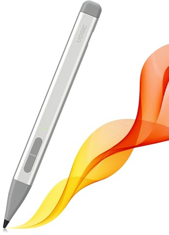 Uogic Slim Pen 2 for Microsoft Surface Pro 10/9 / 8 / X & Laptop Studio, USB-C Charging Surface Pen with 4096 Pressure, Erase & Right-Click, Palm Rejection & Magnetic Adsorption, Bluetooth and Ink