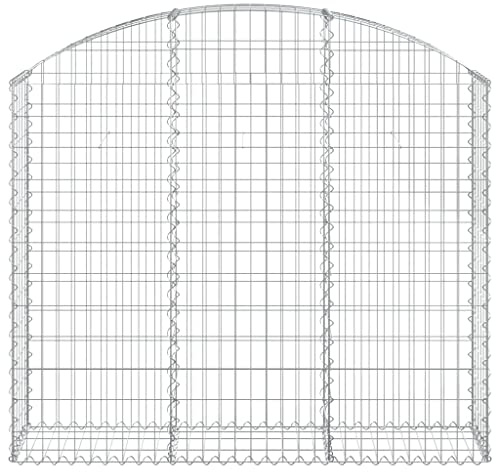 Natulvd Gabion Baskets Cages, Mesh Wire Galvanised Metal Outdoor Stone Basket, Arched Decor Retaining Wall Planter Garden / 150x30cm x 120-140CM H