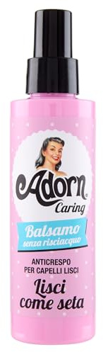 Adorn Lisci Come Seta Balsamo leave in conditioner, 150 ml | Per capelli lisci e crespi, Effetto anti-crespo districante, Senza risciacquo, Si applica sulla chioma bagnata o asciutta