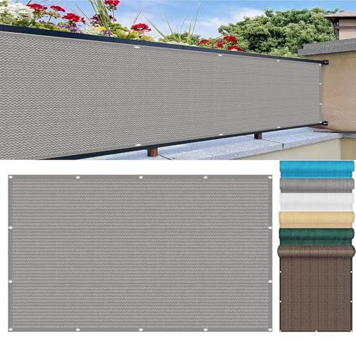 Sichtschutz Balkon 0.7 x 7.2 m Wetterbeständiges Und Pflegeleichtes Schutz vor Neugierigen Blicken Sichtschutz Privafence mit Kabelbinder für Den Gartenzaun, Hellgrau