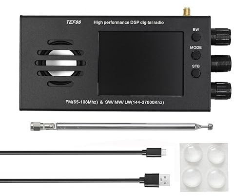 Osmond 1 juego de receptor de radio digital TEF6686 FM (65-108 MHz) y SW/MW/LW (144-27000 Khz) con batería de aleación de aluminio negro