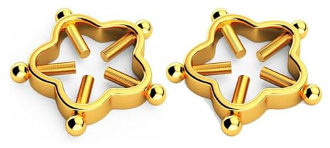 Niaspi Lot de 2 faux anneaux de téton en forme de fleur en acier inoxydable minimaliste, faux anneaux de téton, piercing pour téton, pour l'été, la plage, bijoux de corps pour femme, One Size, Métal