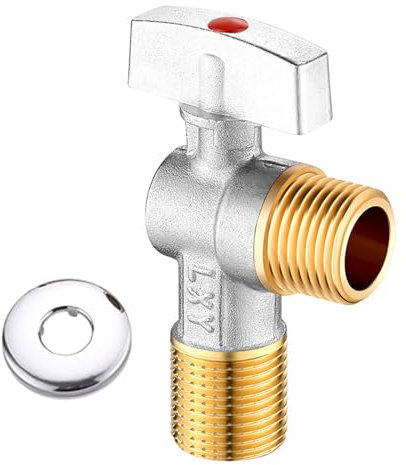 XBOKA Messing-Winkel-Absperrventile, 1,27 cm, Einlassauslass, doppelte Heiß- und Kaltventile, einfache Installation für Küche, Badezimmer, Sanitärinstallationen