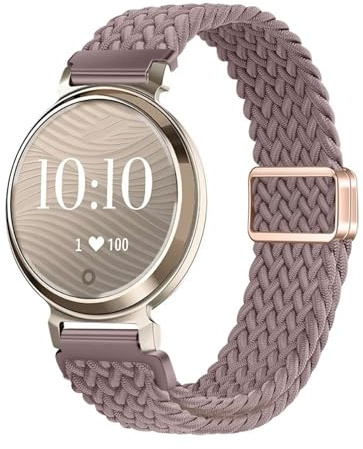 14 mm ögla glidande nylon vävd rem for Garmin Lily 2 damarmband(14 Smoke Purple)