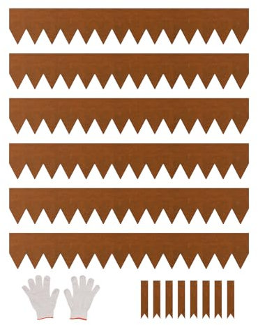 VEVOR 6 PCS Borde de Acero para Paisajismo 1016 x 152,4 x 1,5 mm, Resistente a la Intemperie y Antioxidante, Cerca de Jardín Borde de Césped para Parterres de Flores, Divisor de Caminos de Patio