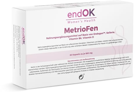 MetrioFen Supplément pour les douleurs pelviennes chroniques, le cycle menstruel, l'endométriose et l'inflammation | Testé scientifiquement | Extraits naturels Régime méditerranéen | Sans hormones