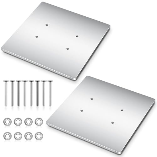 Blulu 2 Pcs 16 x 16 Inches Aluminum Lighting Truss Aluminum Lighting Truss Base Plate Lighting Truss with Hardware for 8 Inch Box Truss Birthday Party Musich Live Show Dj Stage