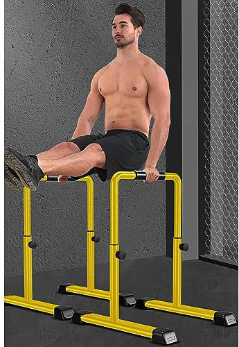 Dip Bar Dip Station für Calisthenics – verstellbare Höhe 68 cm - 110 cm, 250 kg maximale Belastung, Ganzkörper-Krafttrainingsgerät