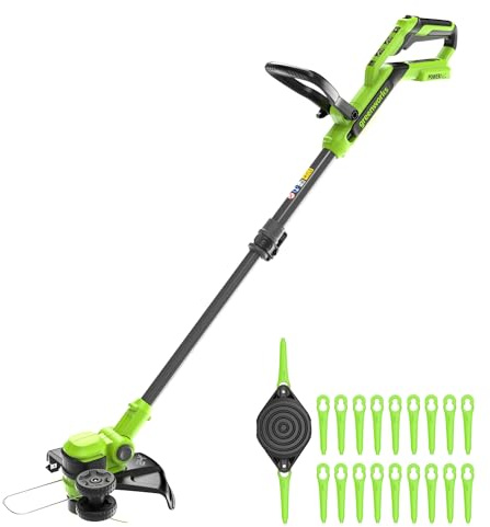 Greenworks Cordless String Trimmer 24V 30cm, Battery Powered Grass Strimmer, Auto Feed Head, Edger (Includes 20 Blades), Battery and Charger Not Included