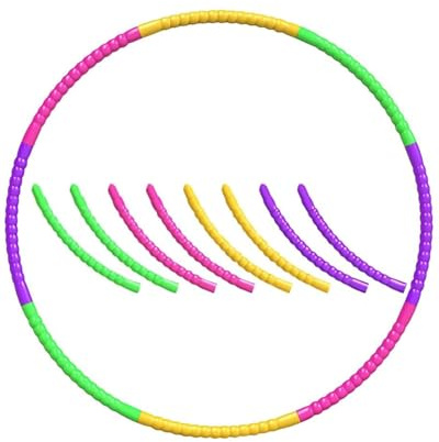 KEMUZ Hula Fitness Hoop para Niños, 8 Secciones plástico Aro de Fitness Desmontable, Hula Hoop Fitness Niños para Gimnasia, Baile, Juegos,Entrenamiento
