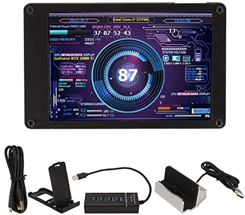 Mtlavishness di Temperatura per Computer Schermo da 3 5 Pollici con Luminosità Regolabile e Layout Personalizzabile per Monitorare Dati GPU CPU e Tempo su PC