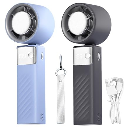 Ventilador de escritorio portátil, ventilador portátil sin aspas, silencioso, niebla de mano, dispositivos plegables con 199 velocidades, enfriador de aire recargable para niños, mujeres, hombres