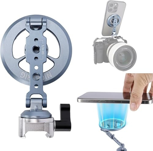 NICEYRIG Magsafe Phone Tripod Mount, Aluminum Nato Clamp for iPhone Series | nato clamp phone holder, magsafe iphone tripod mount, aluminum phone bracket, selfie stick phone adapter