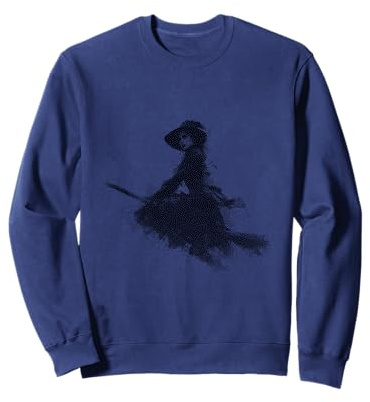 Fliegende Hexe auf Besen, Halloween-Design Sweatshirt