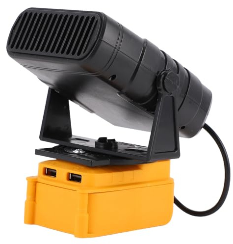 Cuifati Stufetta Elettrica Alimentata a Batteria, Piccola Stufa Portatile 200 W, Temperatura Costante, Ventola Elettrica per Auto, Piccolo Spazio, con 2 Livelli Regolabili, 2 Uscite