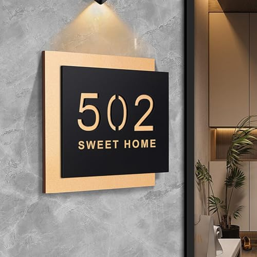 Personalised Double-Layer Acrylic House Sign, Custom Modern 3D Floating Hotel Office Shop Name Signage, Outdoor Street Home Door & Wall Decoration Address Plaque