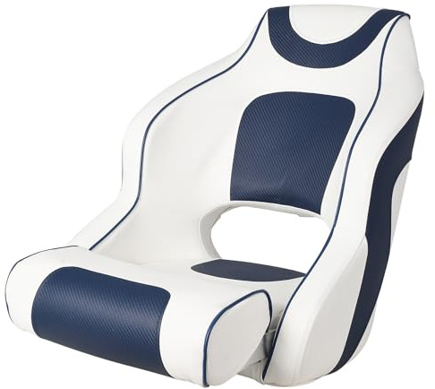 GarveeHome Hochwertig Kapitänsstuhl für Boote – Hohe Rückenlehne, klappbare Armlehnen & Beinauflage, ergonomisch gepolsterter Bucket Seat, wasserfest & robust – Aluminium-Scharniere,