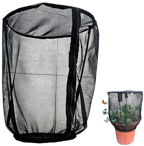 Hayaww Schmetterlings Insektenlebensraum Käfig Häuser für Schmetterlingszucht Insekten Gartennetz Pflanzenabdeckungen Pflanzenschutznetz Garten-Netz mit Reißverschluss für Obst Gemüse Setzlinge (A)