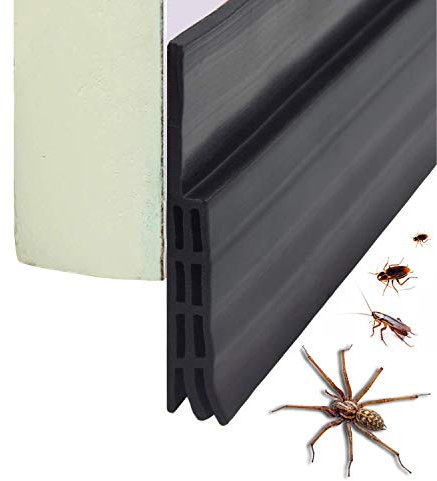 Selbstklebende Tür Türdichtung Dichtungsband für türen,Dichtungsstreifen Zugluftstopper gegen Insekt Ersatzdichtung Wetterfes Blocker Schalldichtung Silikon Türstopper 100 * 5cm (Schwarz)