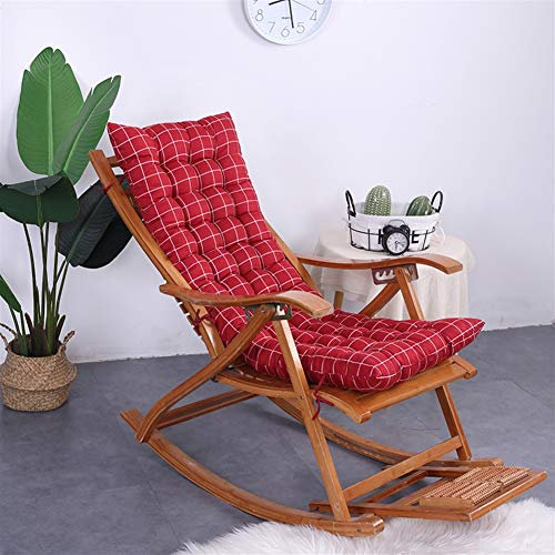 Ommda Hochlehner Sitzauflagen Memory Baumwolle für Gartenmöbel Hochlehner Polsterauflage Hochlehner Auflagen Rotes Plaid 50x120cm