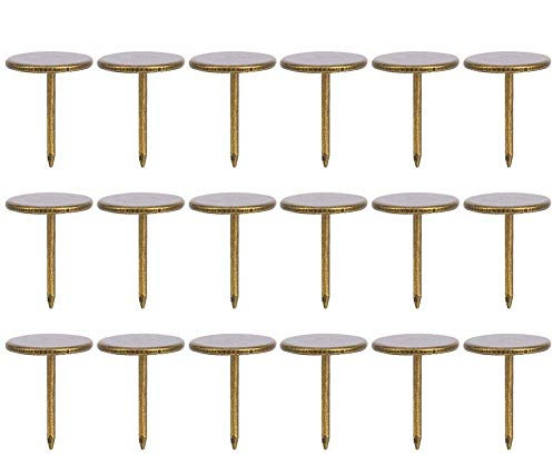 Sheens Uñas de tapicería de 100 piezas, clavo de tapicería de bronce cian de cabeza plana grande Tachuelas de tapicería antiguas Tachuelas de metal Muebles decorativos(16 x 20mm)