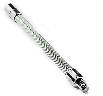 Spring Socket Vogueing Tool Socket Extension Bar Square Head Flexible Extension Drill Bit Holder for Reaching Dead and Narrow Part (1/4 150MM)