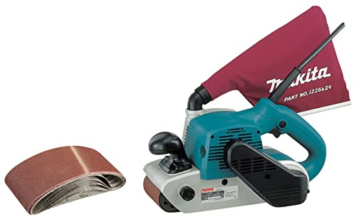Makita 9403 Ponceuse à Bande Limage 100mm 1200W & Silverline 363320 5 bandes abrasives 100 x 610 mm Grain 80